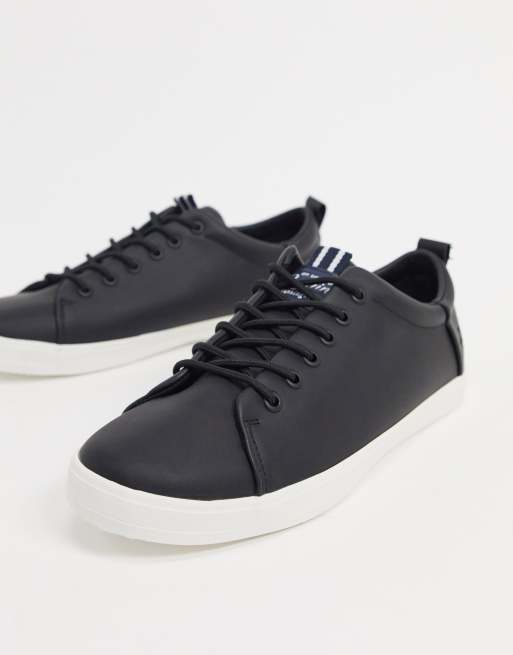 Original Penguin minimal lace up trainers in black | ASOS