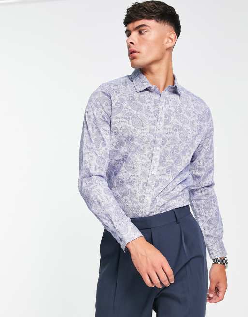 Original Penguin – Niebieska koszula we wzór paisley