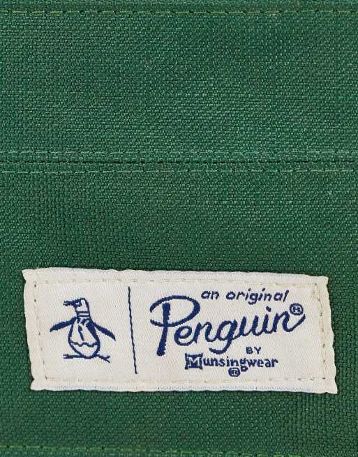 Original Penguin - Portacarte con chiusura con zip in tessuto ripstop kaki con logo, 3 di 4