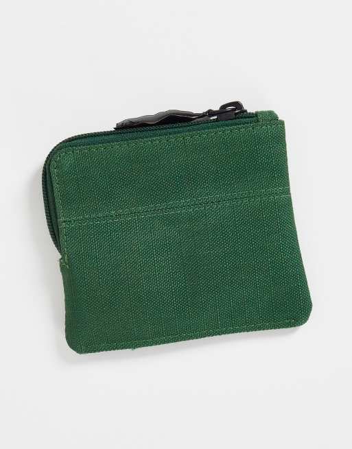 Original Penguin - Portacarte con chiusura con zip in tessuto ripstop kaki con logo, 4 di 4