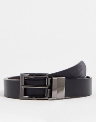 Original Penguin reversible leather belt in black/tan