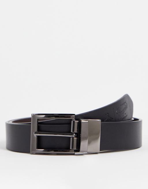 Original Penguin reversible leather belt in black/tan | ASOS