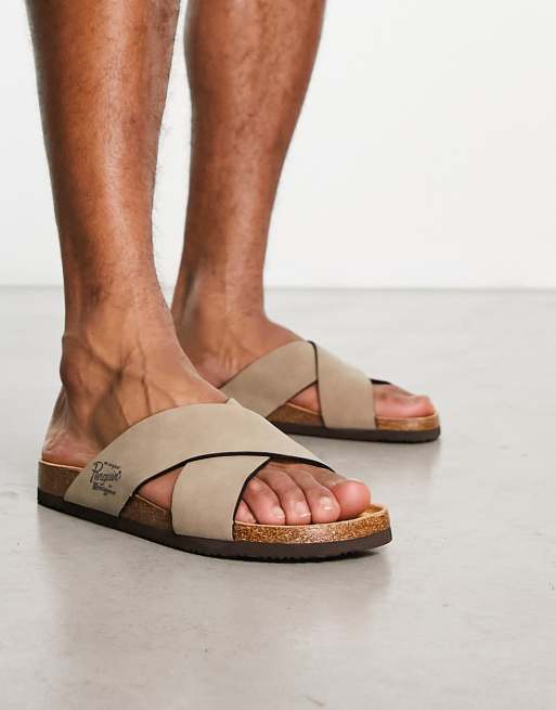 Original Penguin - Sandales en daim synthétique avec brides croisées - Sable