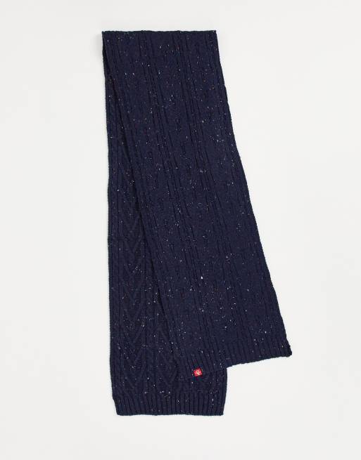 Original Penguin - Sciarpa in maglia a trecce blu navy