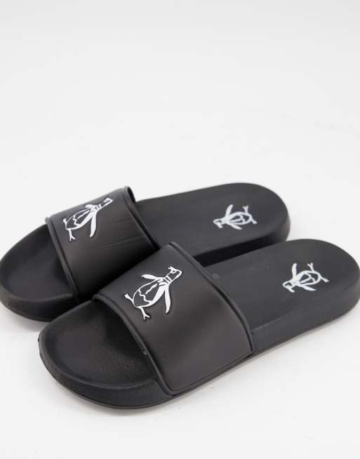Original Penguin – Slider mit Logo in Schwarz
