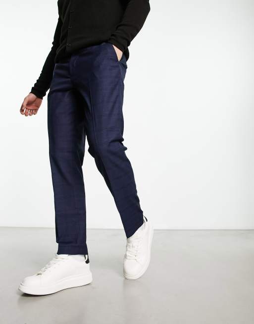 Cropped checked hot sale trousers mens