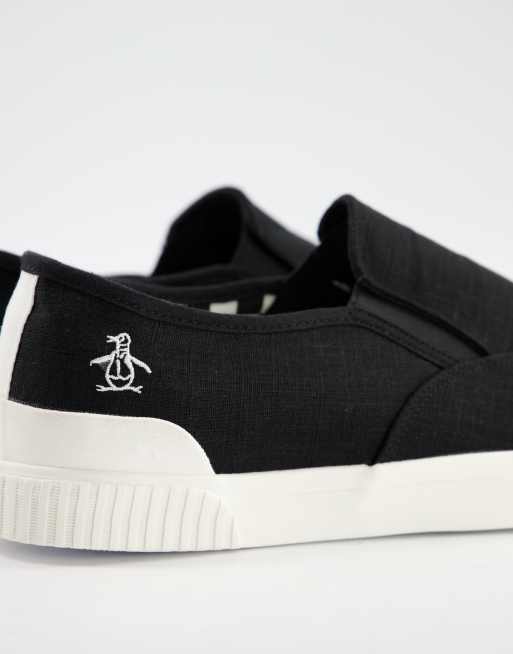original penguin slip on plimsolls