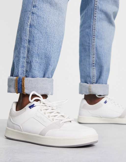 Original Penguin – Sneaker mit Einsätzen im Weiß-Farbmix