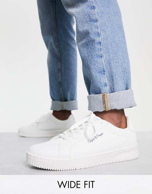 Original Penguin - Sneakers flatform stringate a pianta larga bianche