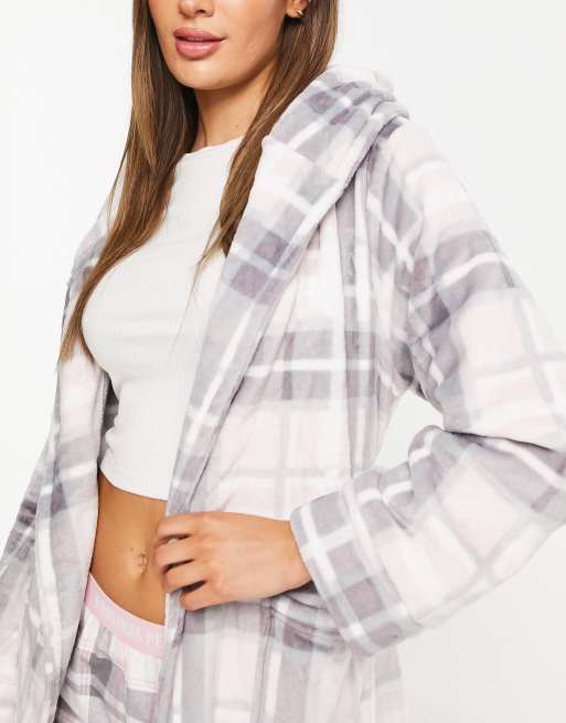 Original Penguin soft robe in pink grey check | ASOS