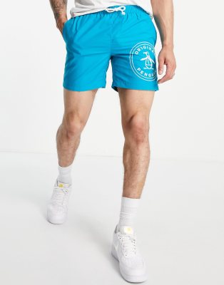 Original Penguin Original Penguin stamp logo swim shorts-Blue