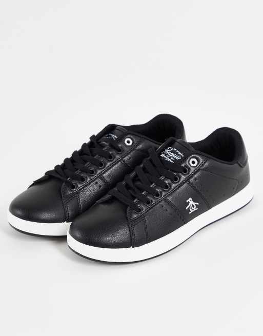 Original Penguin steadman lace up trainers in black | ASOS