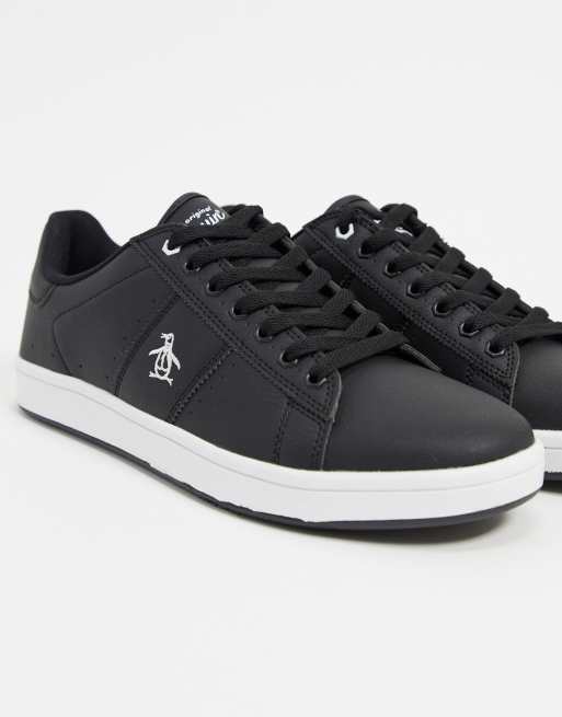 Original Penguin - Steadman - Sorte sneakers med snørebånd