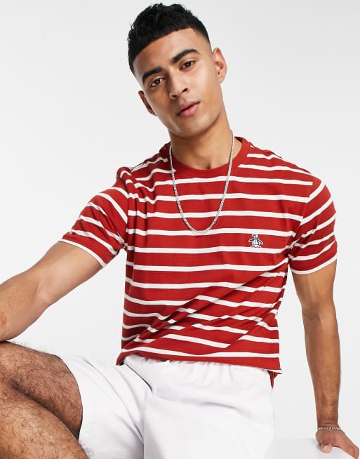 Original Penguin stripe t-shirt in red 