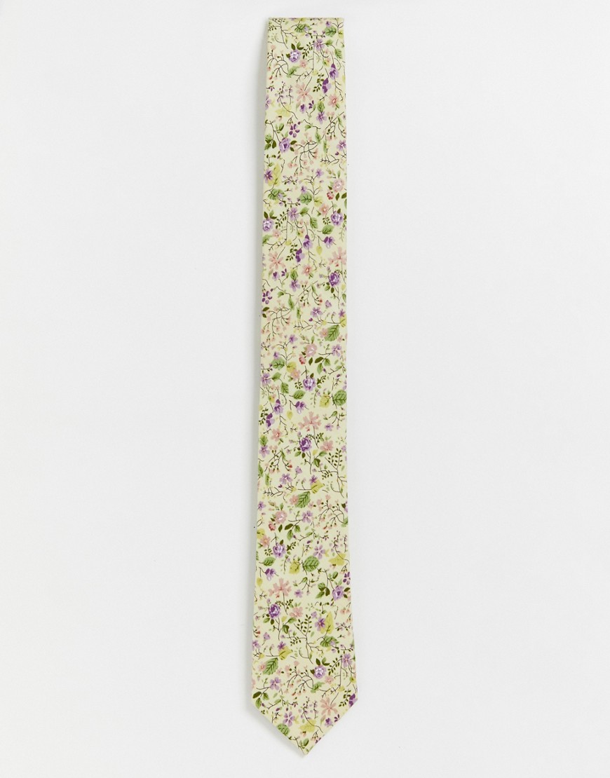 Original Penguin - Stropdas met fijne bloemenprint-Groen