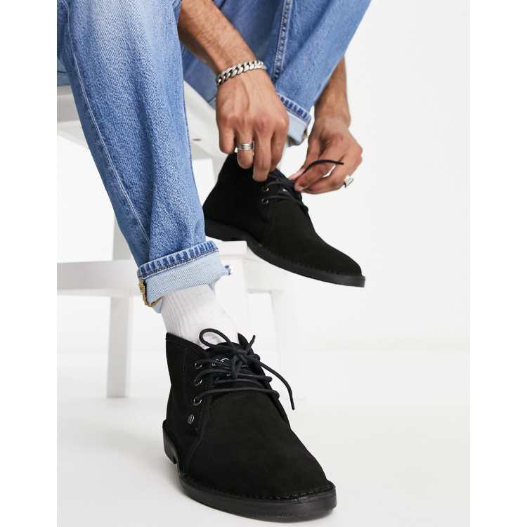 Original Penguin suede desert boots in black