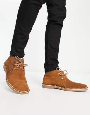 Original Penguin Suede Desert Boots In Tan-brown