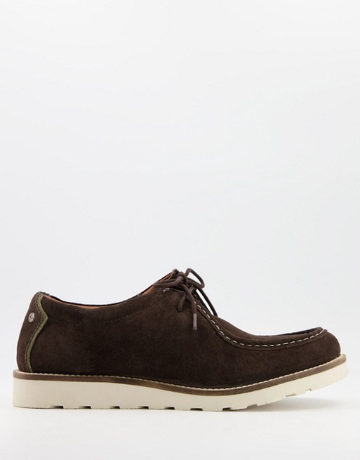 Original Penguin suede lace up shoes in brown
