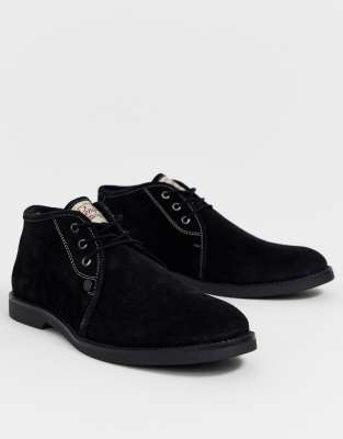 original penguin mens lawyer suede boots black