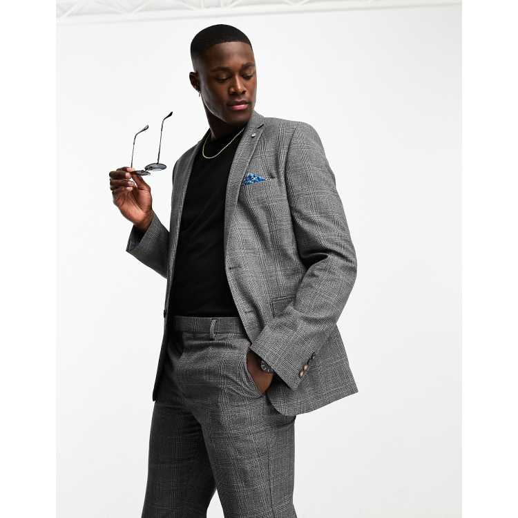 Original Penguin suit jacket in gray and blue check | ASOS