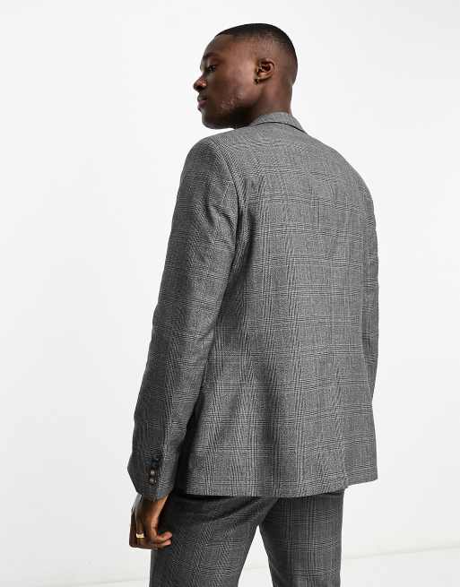 Original Penguin suit jacket in grey and blue check