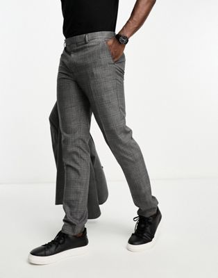Original Penguin suit trousers in grey and blue check