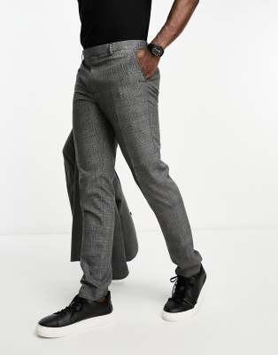 Original Penguin Original Penguin suit trousers in grey and blue check