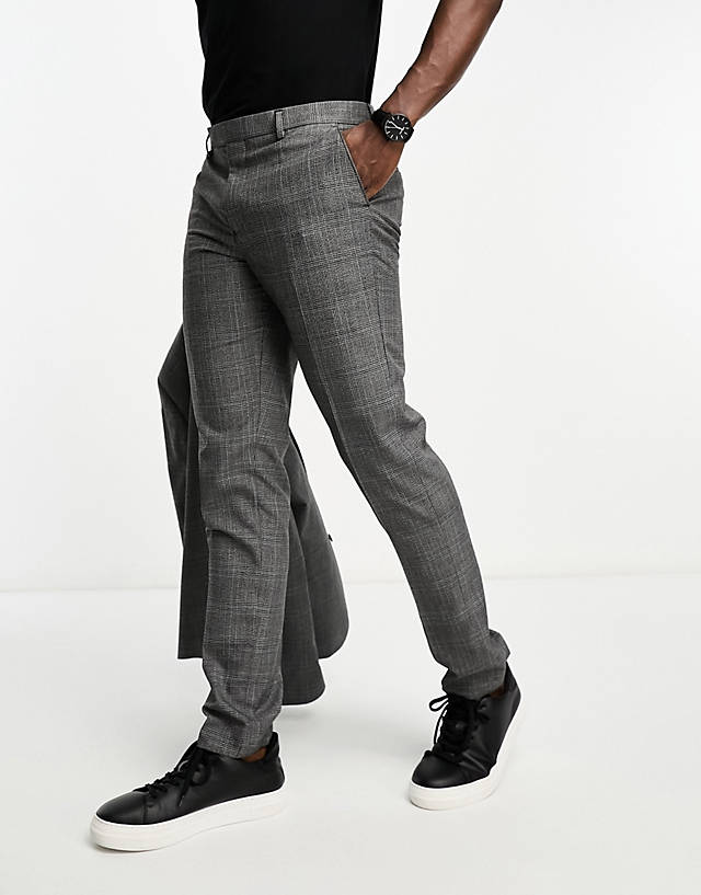 Original Penguin - suit trousers in grey and blue check
