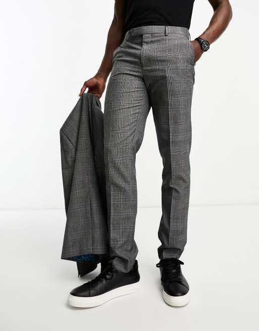 Original Penguin suit trousers in grey and blue check ASOS