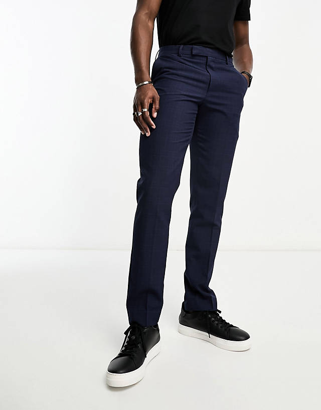 Original Penguin - suit trousers in navy with black check