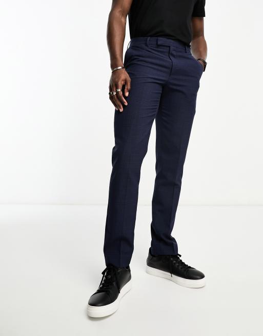 Original Penguin suit trousers in navy with black check | ASOS