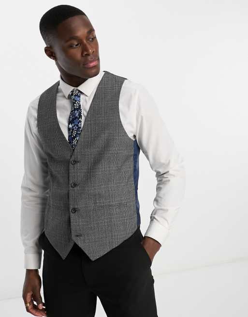 Original Penguin suit vest in gray and blue plaid | ASOS