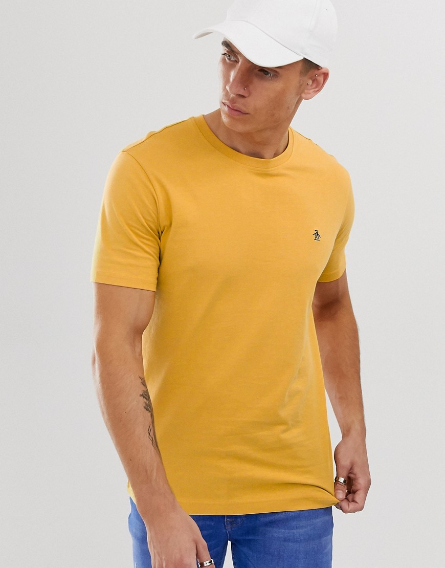 Original Penguin - T-shirt gialla con logo-Giallo