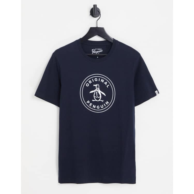 Original Penguin T-shirt met logo en Bretonse streep in donker mosgroen, Biname-fmed Sneakers Sale Online