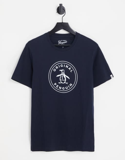 Original Penguin T-shirt met logo en Bretonse streep in donker mosgroen, Biname-fmed Sneakers Sale Online