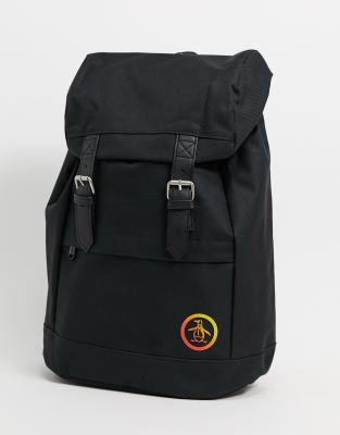 original penguin backpack in black