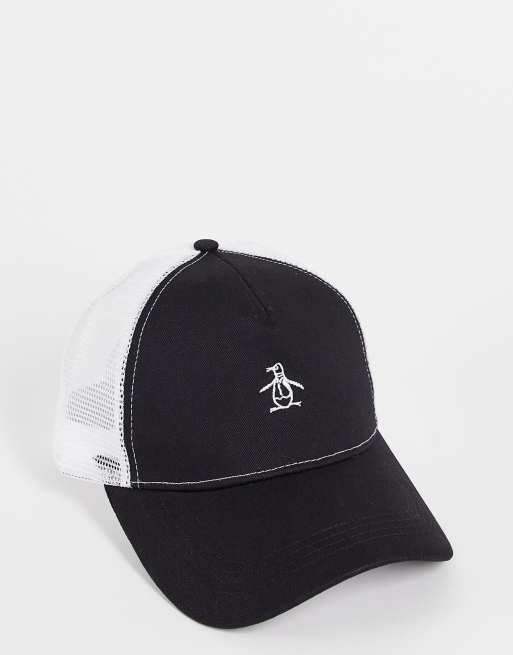 Original Penguin – Truckerkappe in Schwarz mit Logo