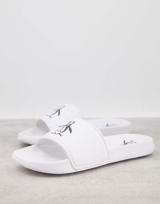 Original Penguin – Vita tofflor med logga