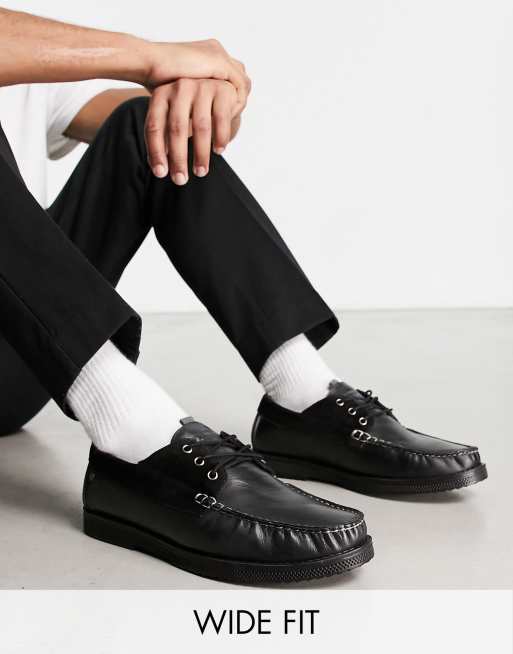 Original Penguin Wide Fit - Chunky sejlersko i sort ruskind