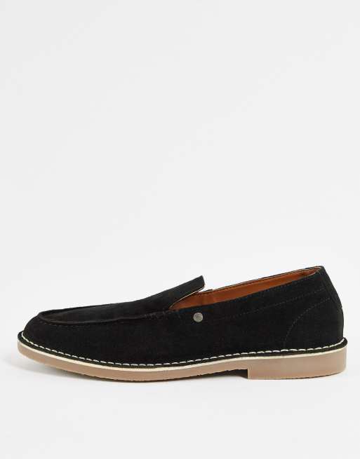 Original Penguin – Wildleder-Loafer in Schwarz