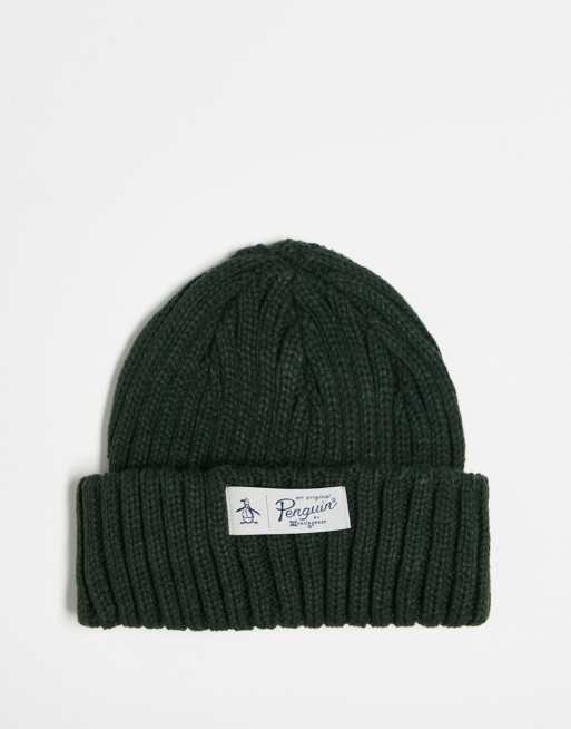 Original Penguin – Zielona czapka beanie typu fisherman z logo