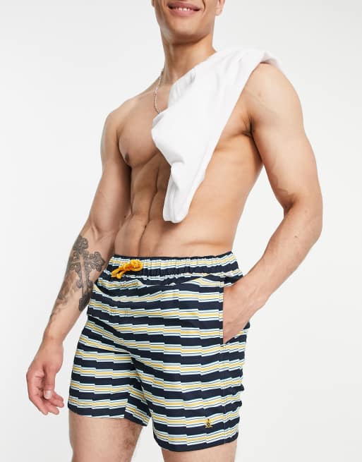 Original Penguin zig-zag stripe swim shorts