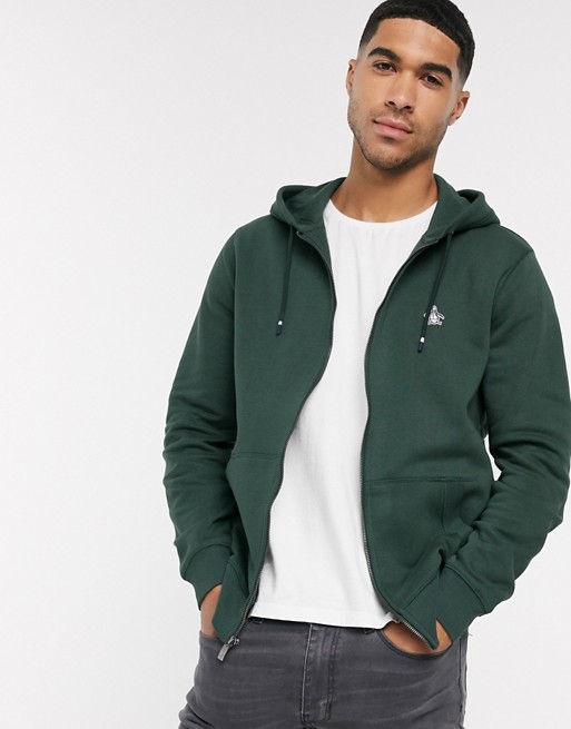 Original Penguin zip up hoodie in green