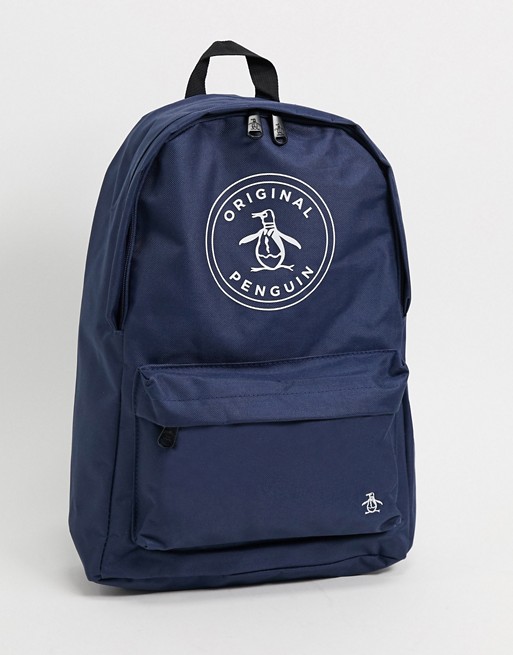 Original Penguins seine backpack in navy and white