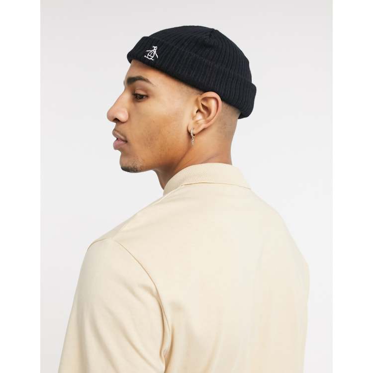 Original Penguins wide docker beanie hat in black | ASOS