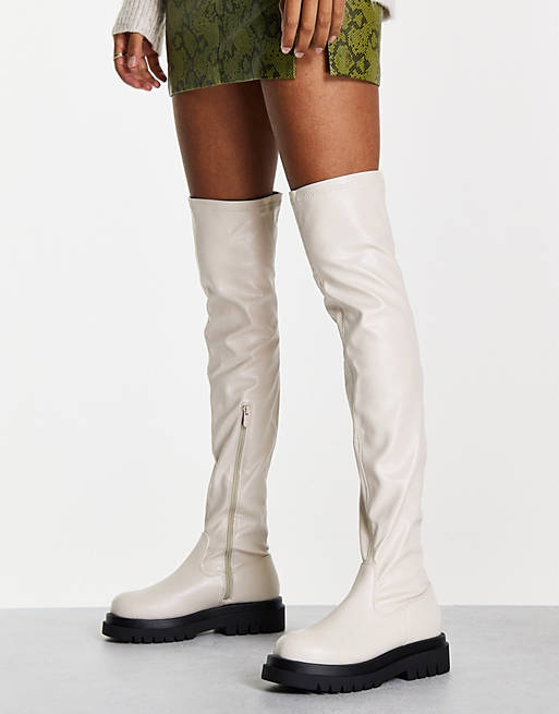 Origins chunky over the knee boot in cream