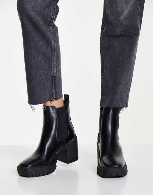 Origins Edison mid heel chelsea boot in black, 3 of 4