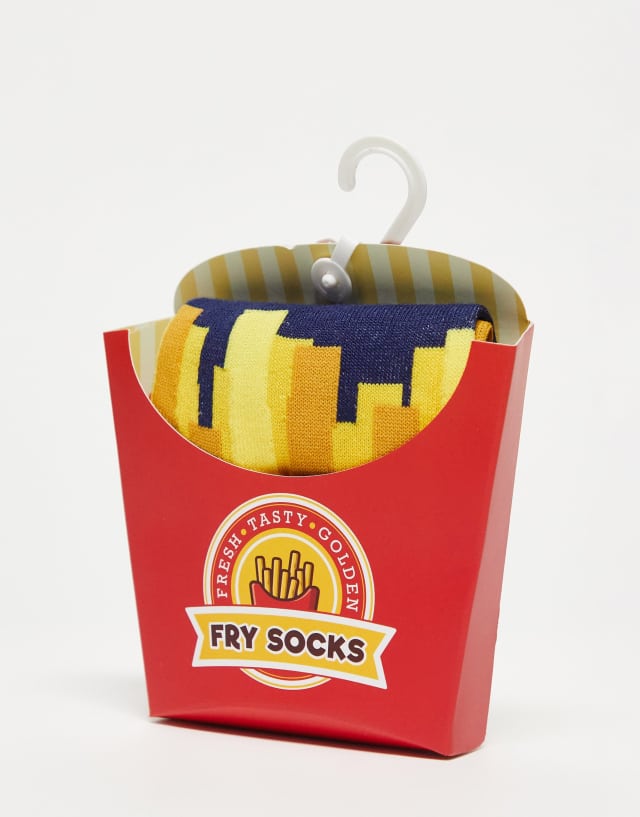 Orrsum Sock Company 1 pack fries socks in Christmas gift box in multi