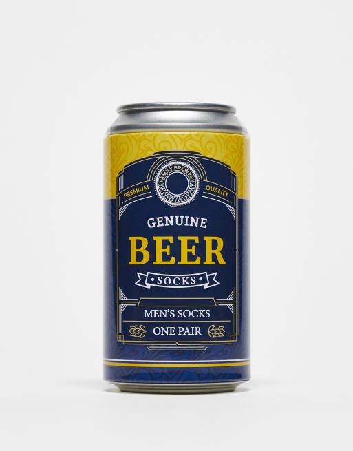 Orrsum – Sock Company – 1er-Pack Socken mit Bier-Motiven in einer Bierdose-Geschenkbox