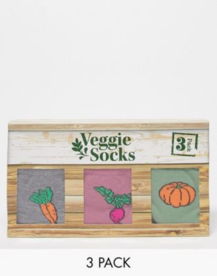 Orrsum Sock Company 3 pack veggie socks gift box in multi